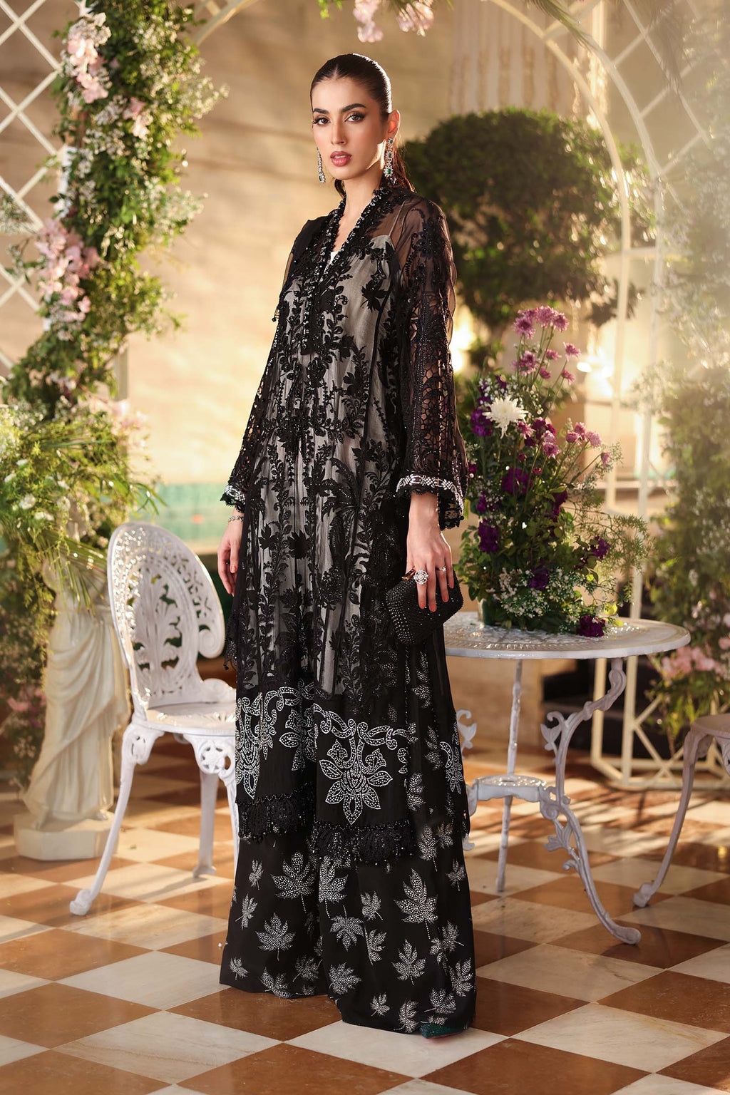 3 Piece Embroidered Chiffon Suit