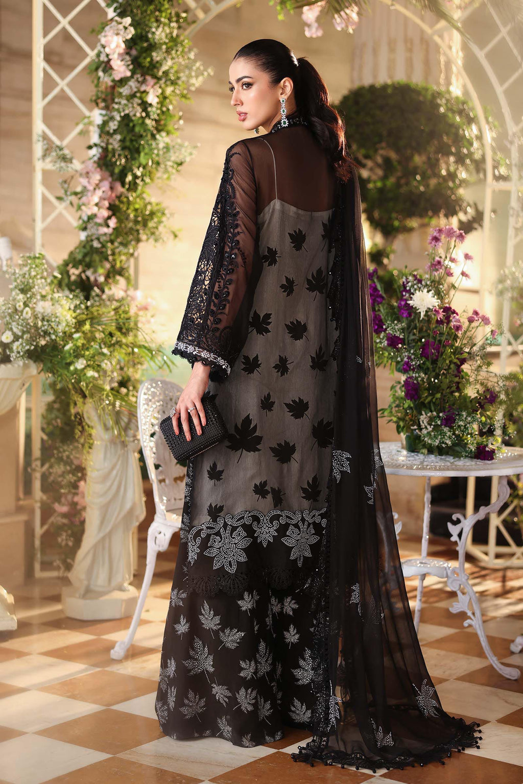 3 Piece Embroidered Chiffon Suit