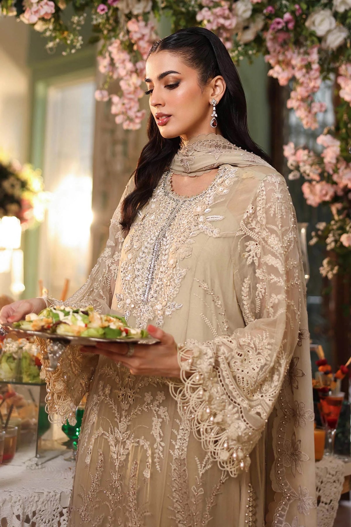 3 Piece Embroidered Chiffon Suit