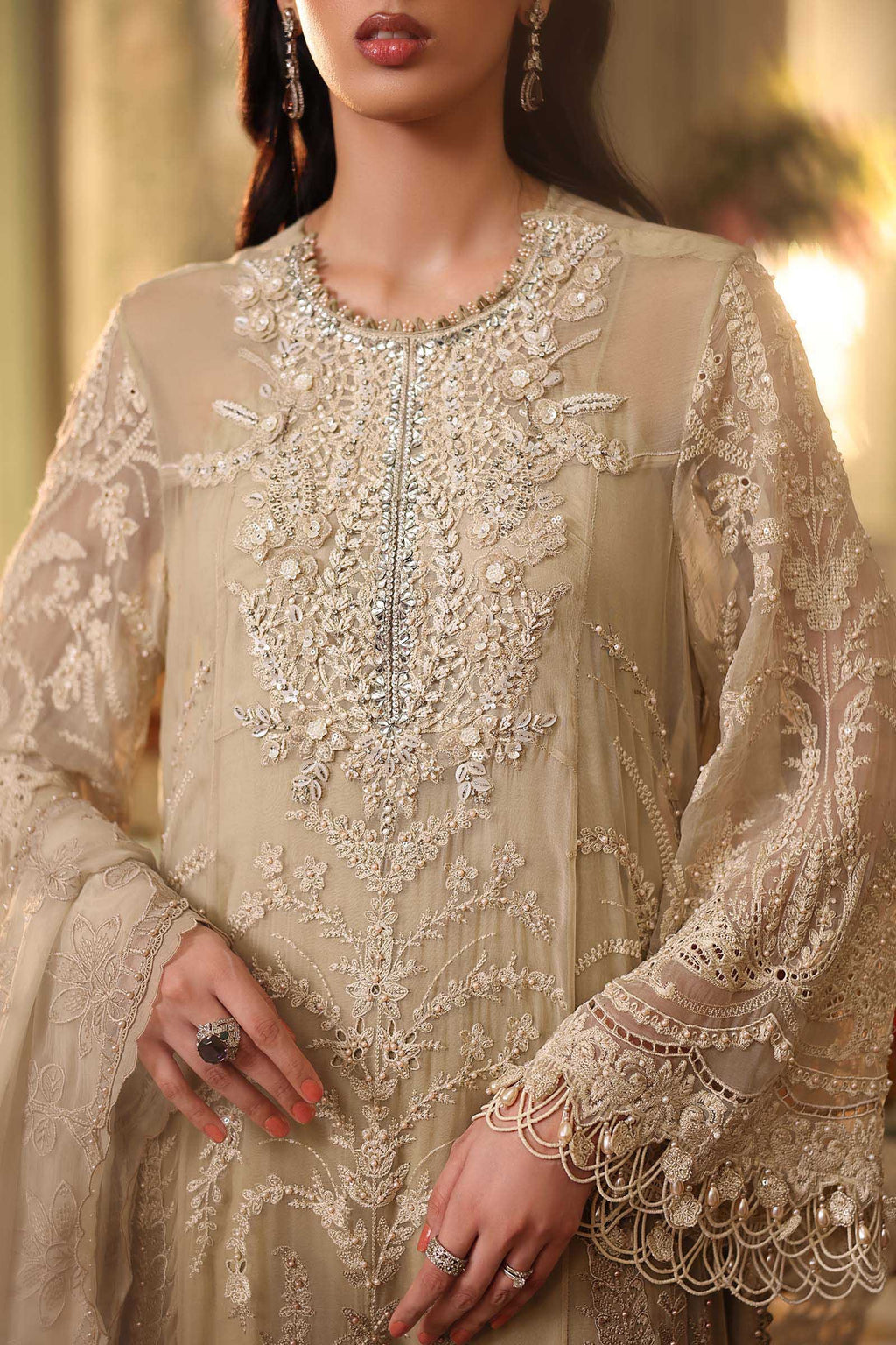 3 Piece Embroidered Chiffon Suit