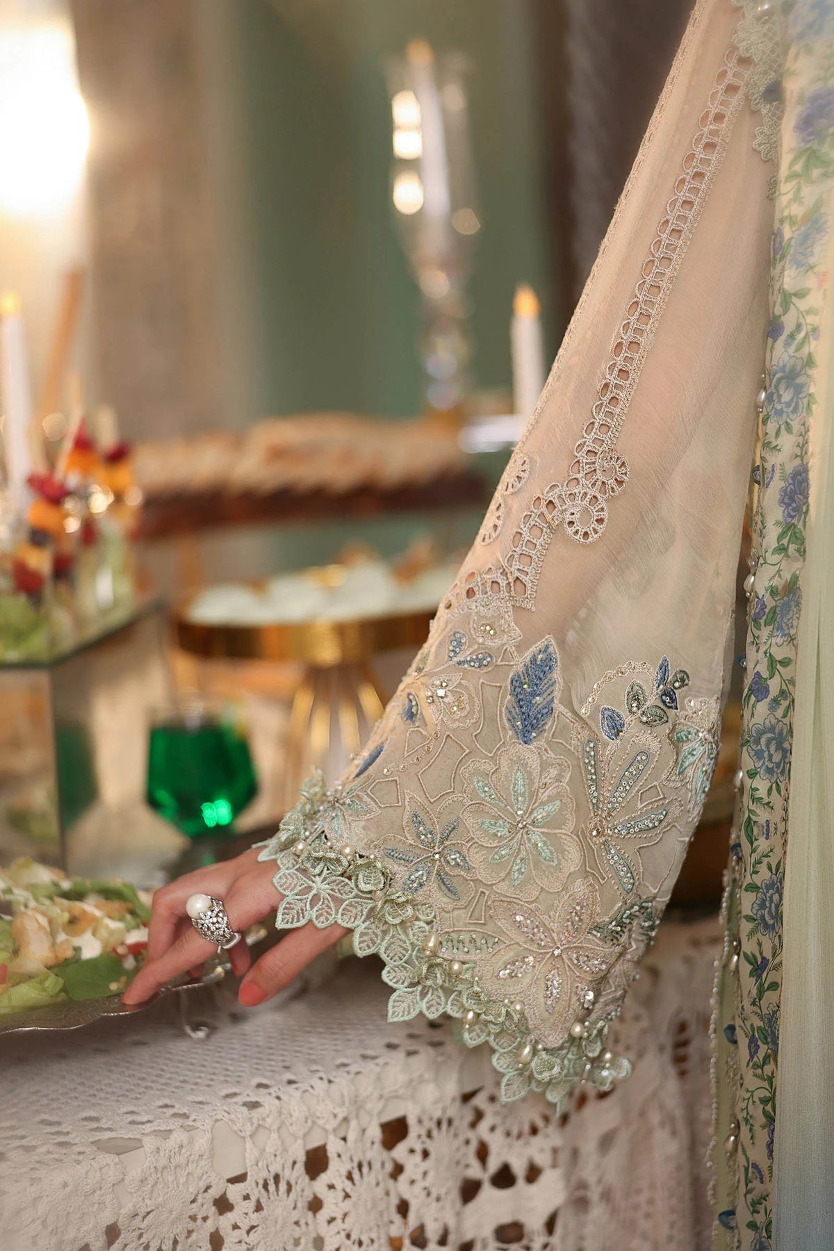 3 Piece Embroidered Chiffon Suit