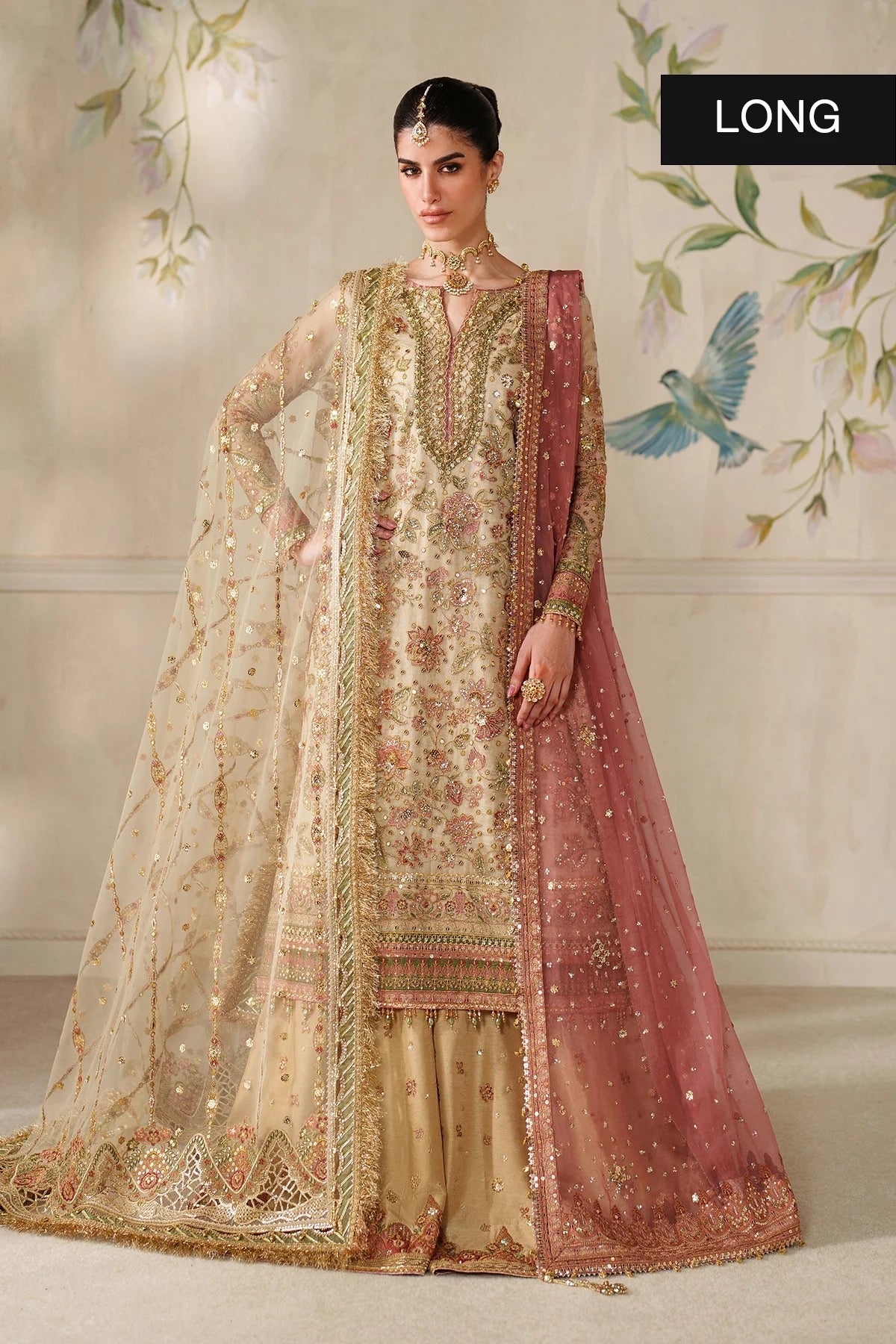EMBROIDERED NET CH14-02 UNSTITCHED