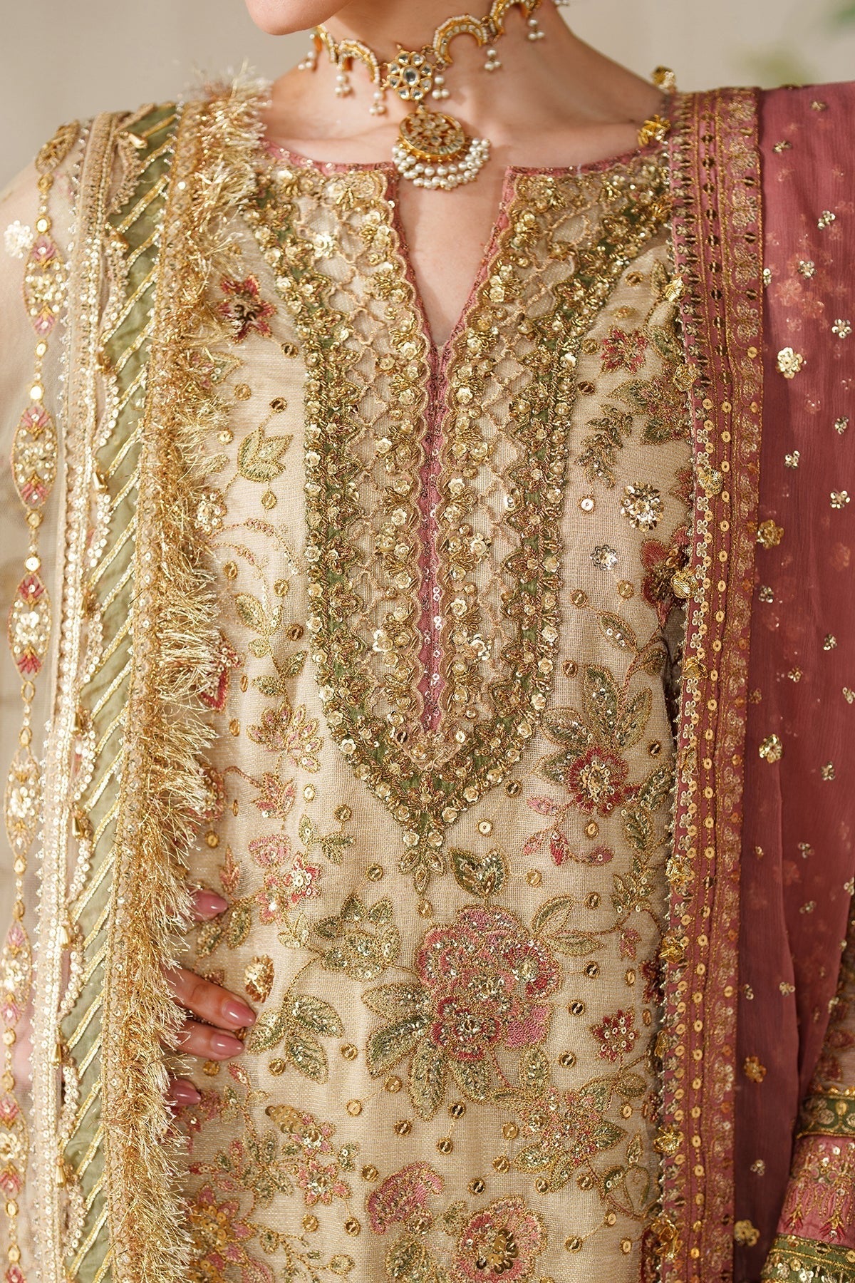 EMBROIDERED NET CH14-02 UNSTITCHED