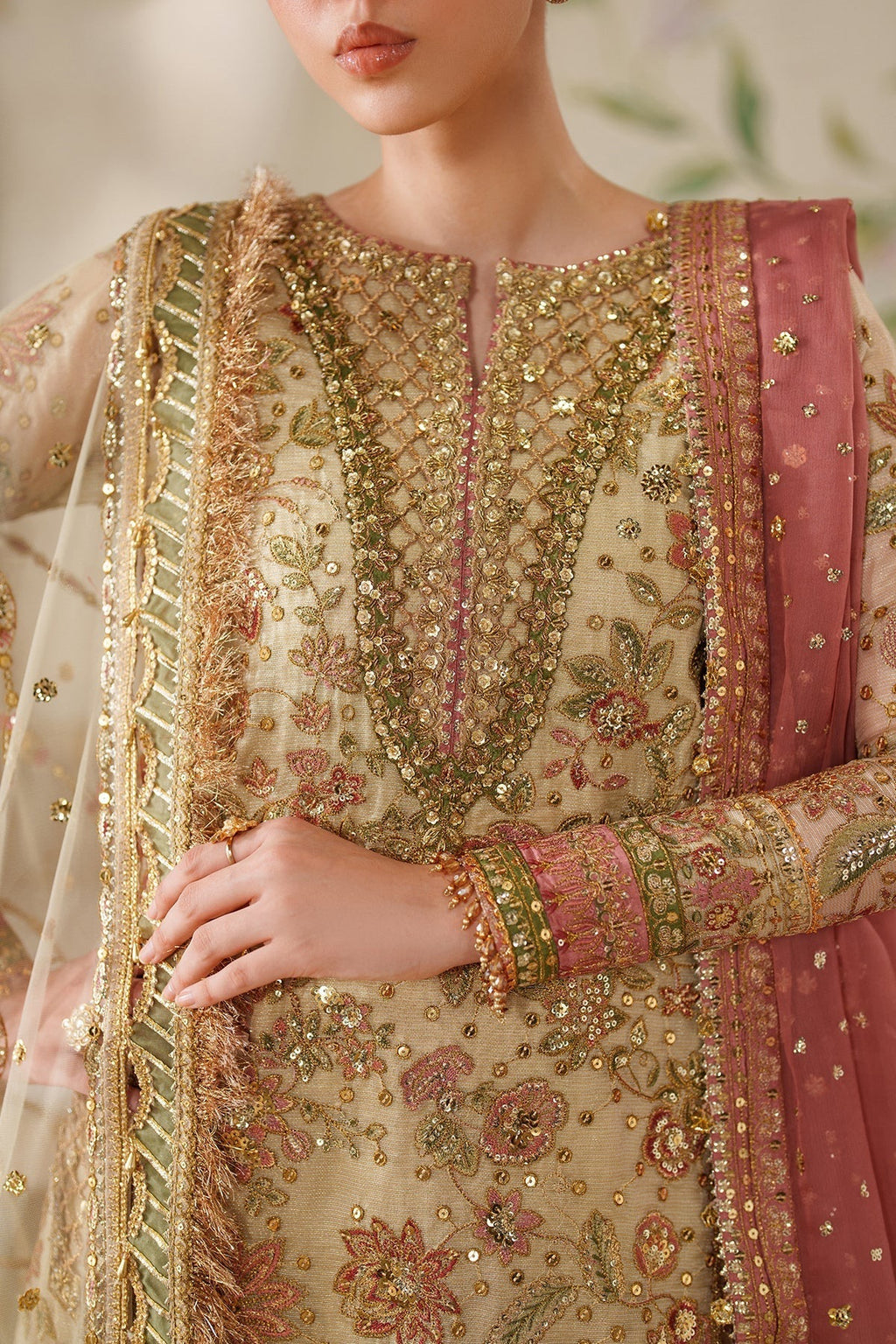 EMBROIDERED NET CH14-02 UNSTITCHED