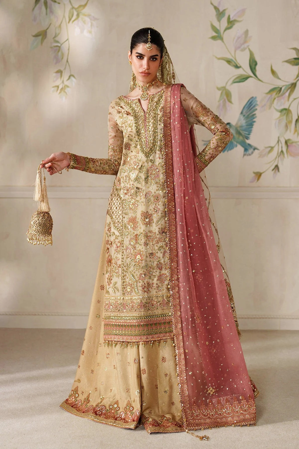 EMBROIDERED NET CH14-02 UNSTITCHED