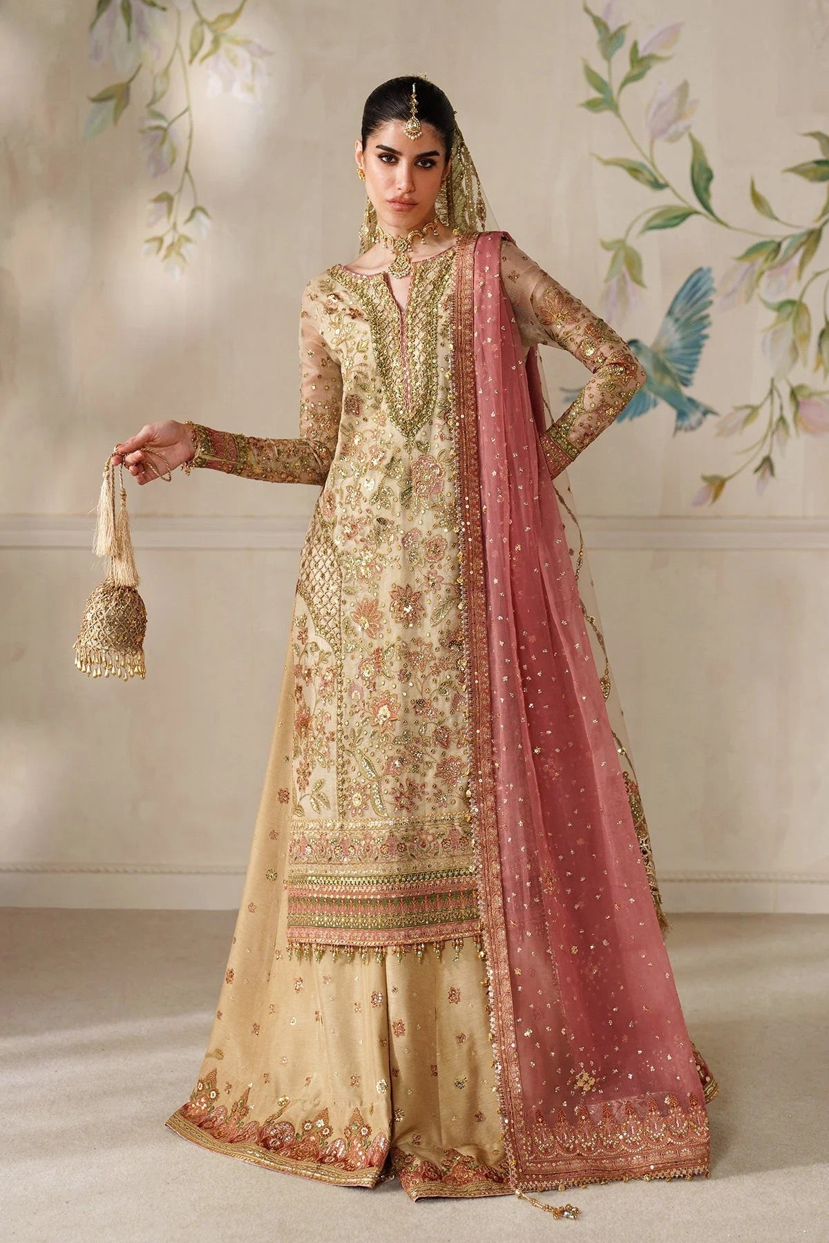 EMBROIDERED NET CH14-02 UNSTITCHED