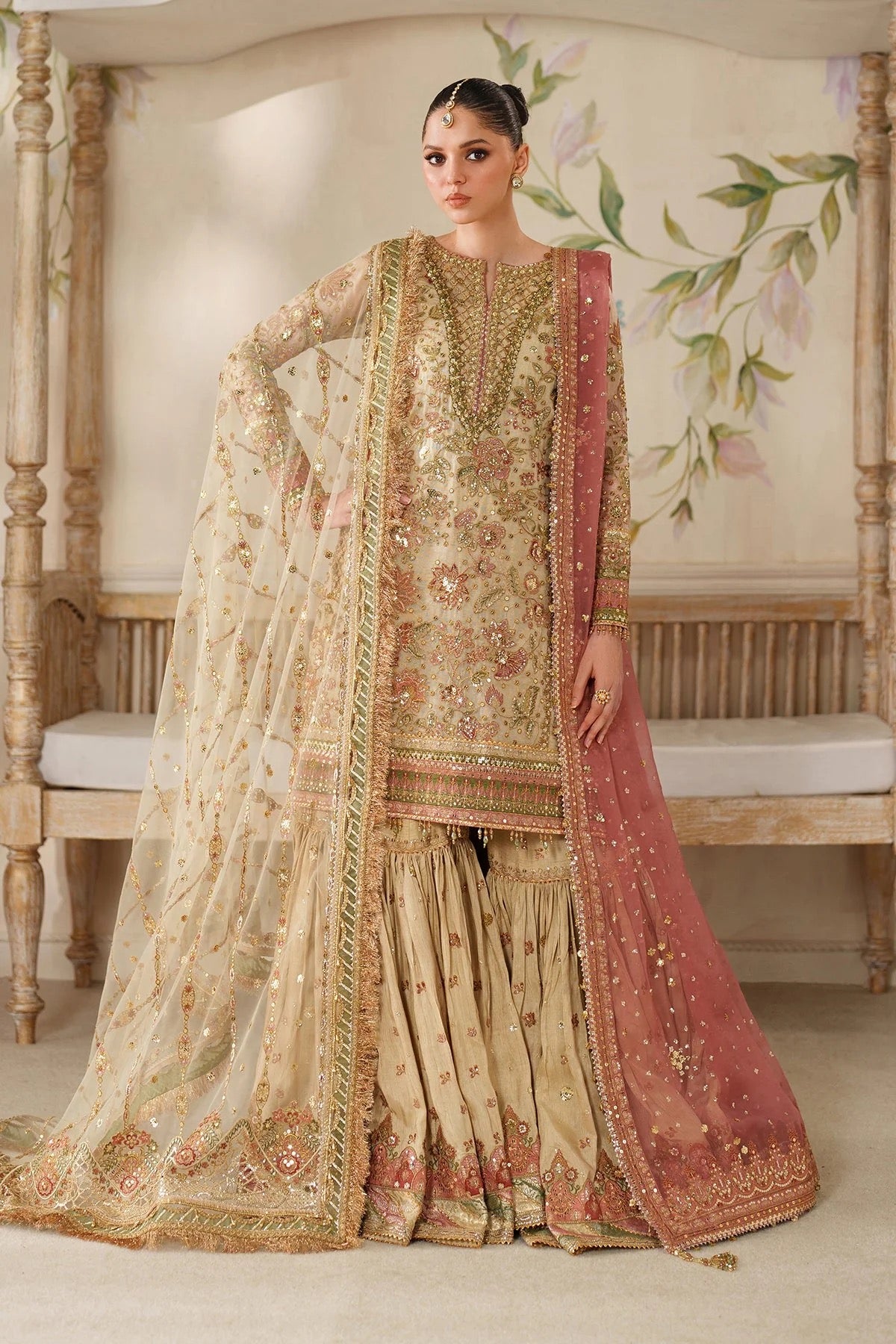 EMBROIDERED NET CH14-02 UNSTITCHED