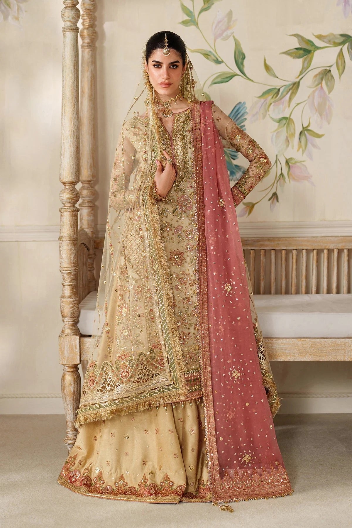 EMBROIDERED NET CH14-02 UNSTITCHED