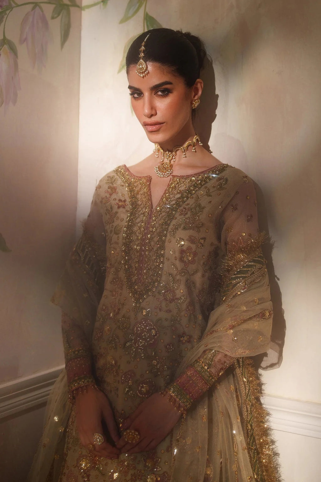 EMBROIDERED NET CH14-02 UNSTITCHED