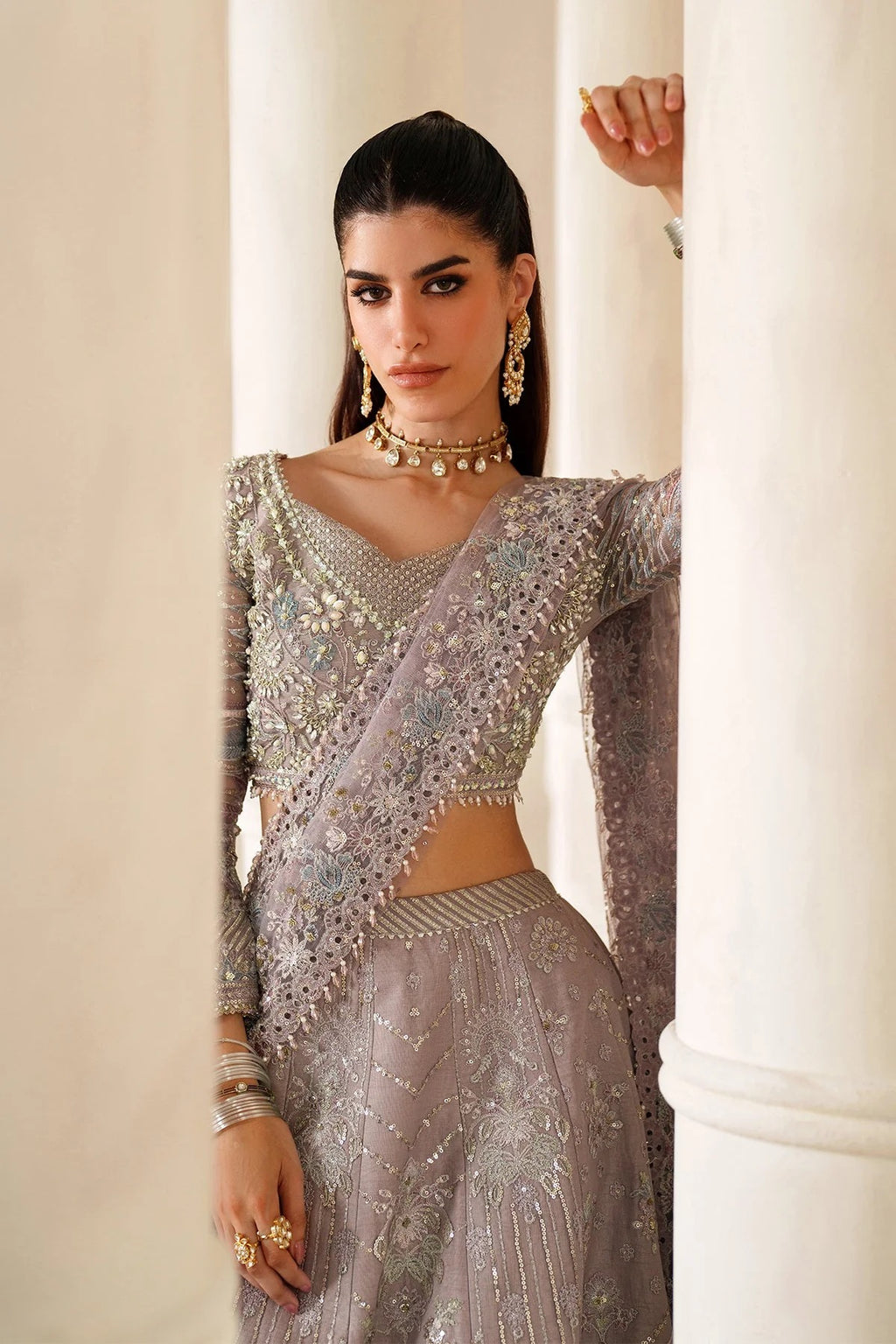 EMBROIDERED NET CH14-04 UNSTITCHED