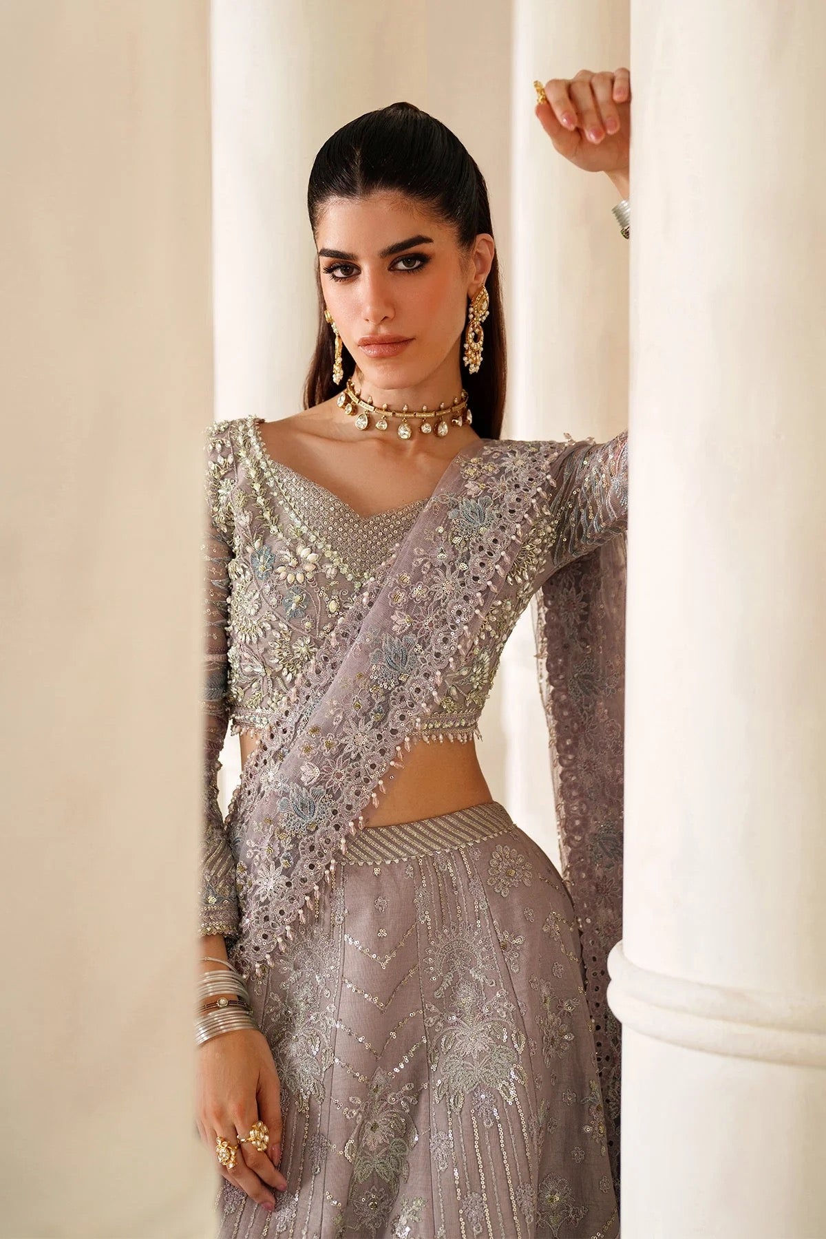 EMBROIDERED NET CH14-04 UNSTITCHED