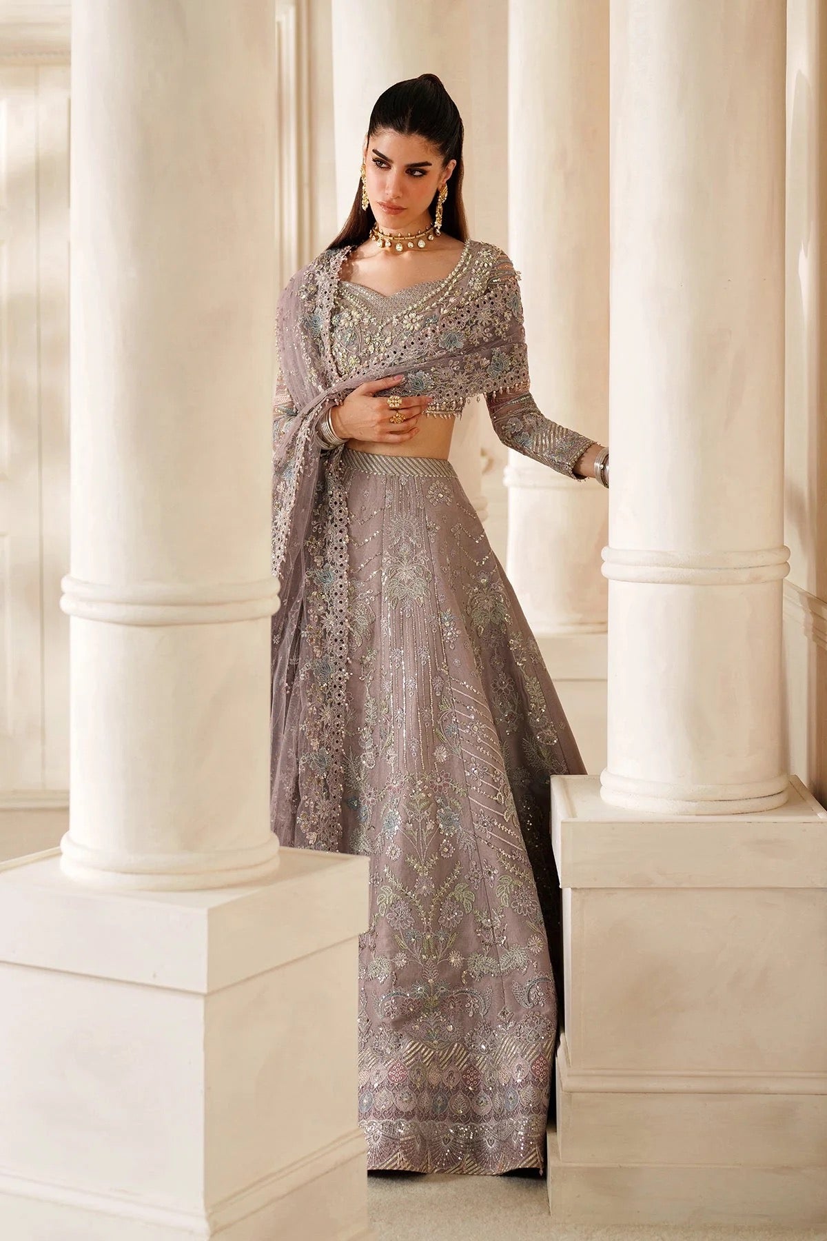 EMBROIDERED NET CH14-04 UNSTITCHED