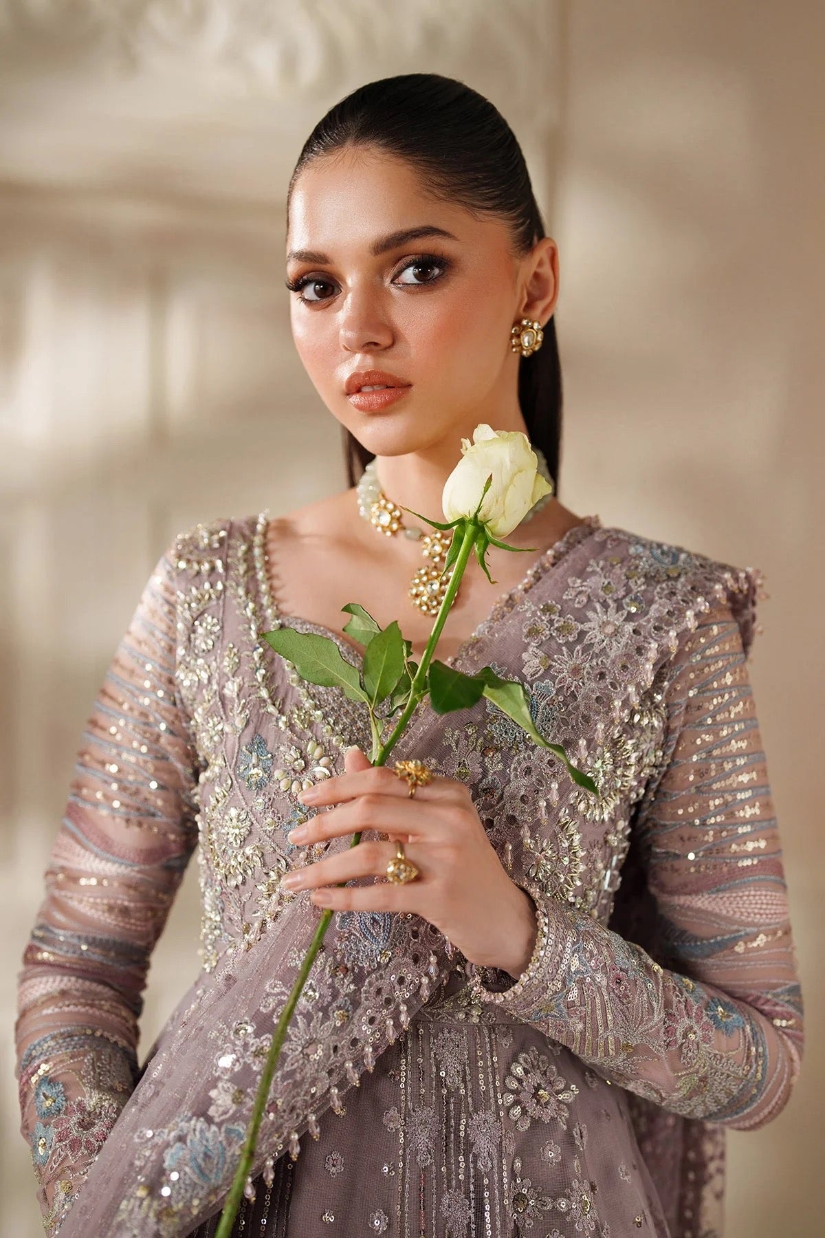 EMBROIDERED NET CH14-04 UNSTITCHED