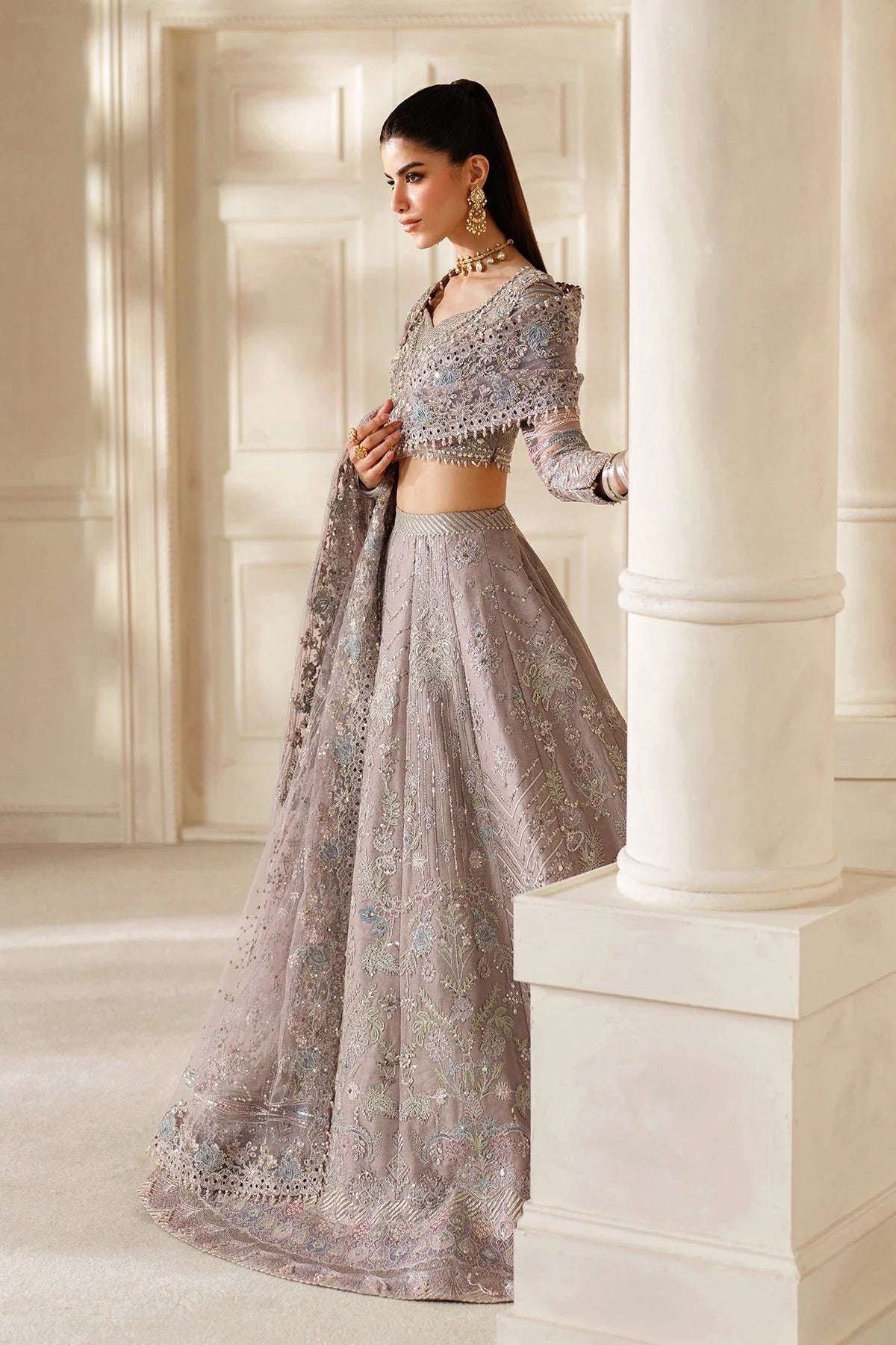 EMBROIDERED NET CH14-04 UNSTITCHED
