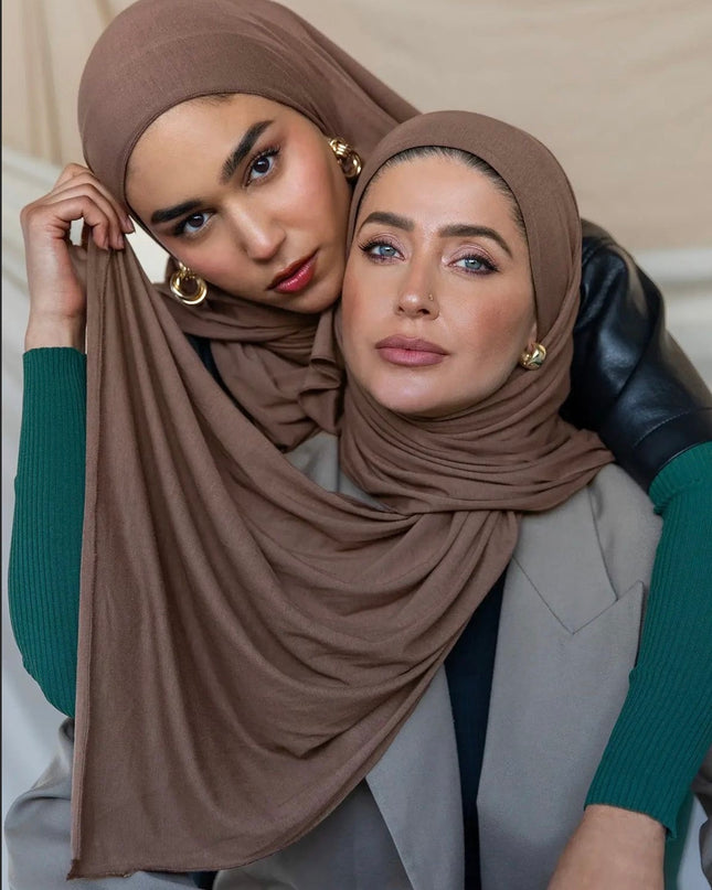 Brown Linen Jersey Hijab