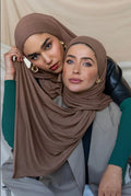 Brown Linen Jersey Hijab