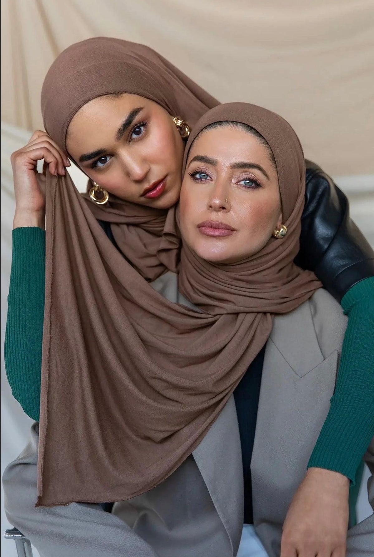 Brown Linen Jersey Hijab
