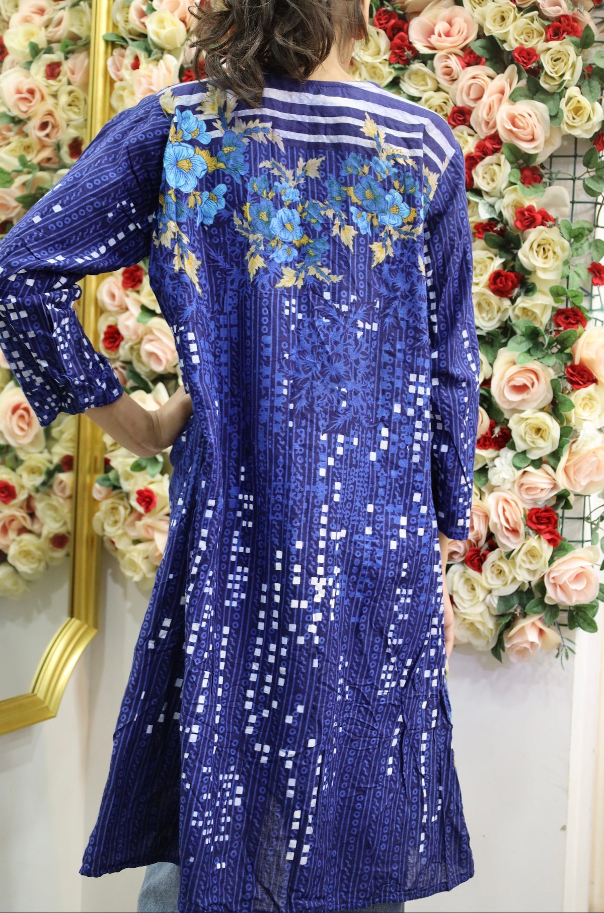 Blue Printed Lawn Kurti