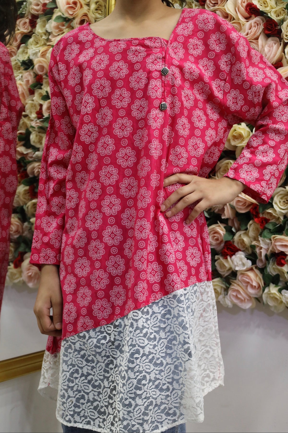 Chic Pink Printed Kurti