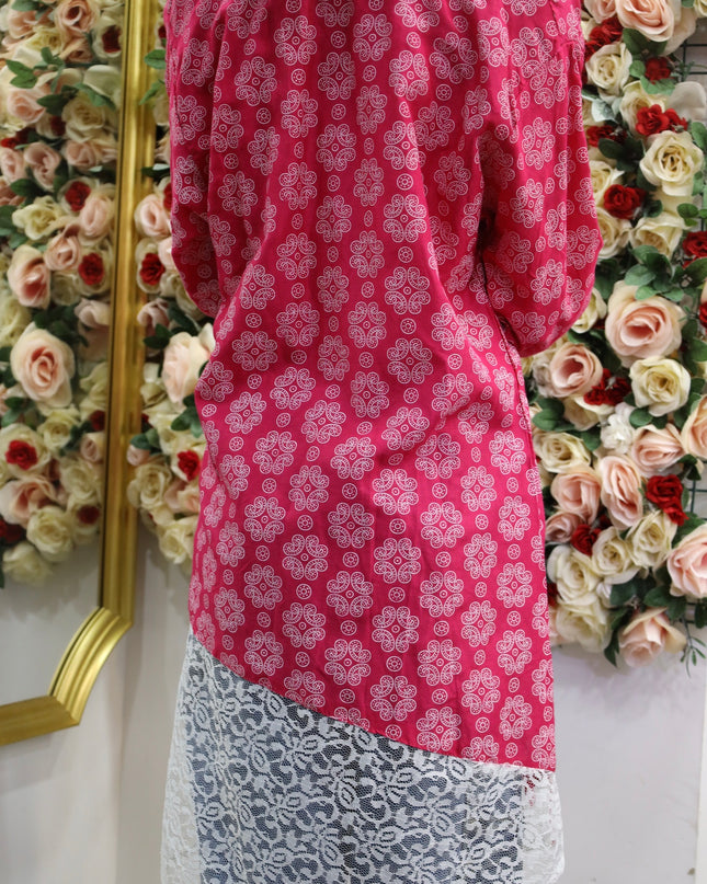 Chic Pink Printed Kurti