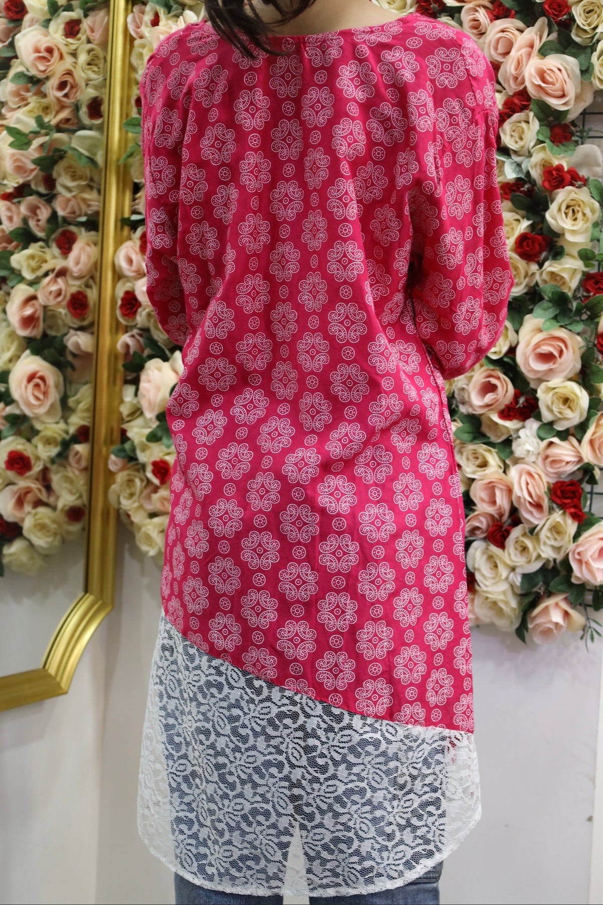 Chic Pink Printed Kurti