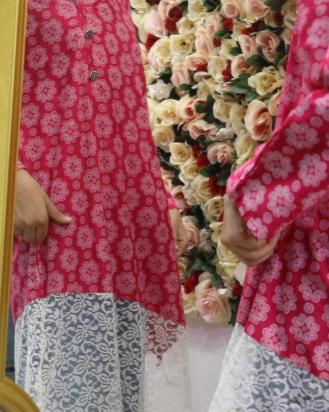 Chic Pink Printed Kurti