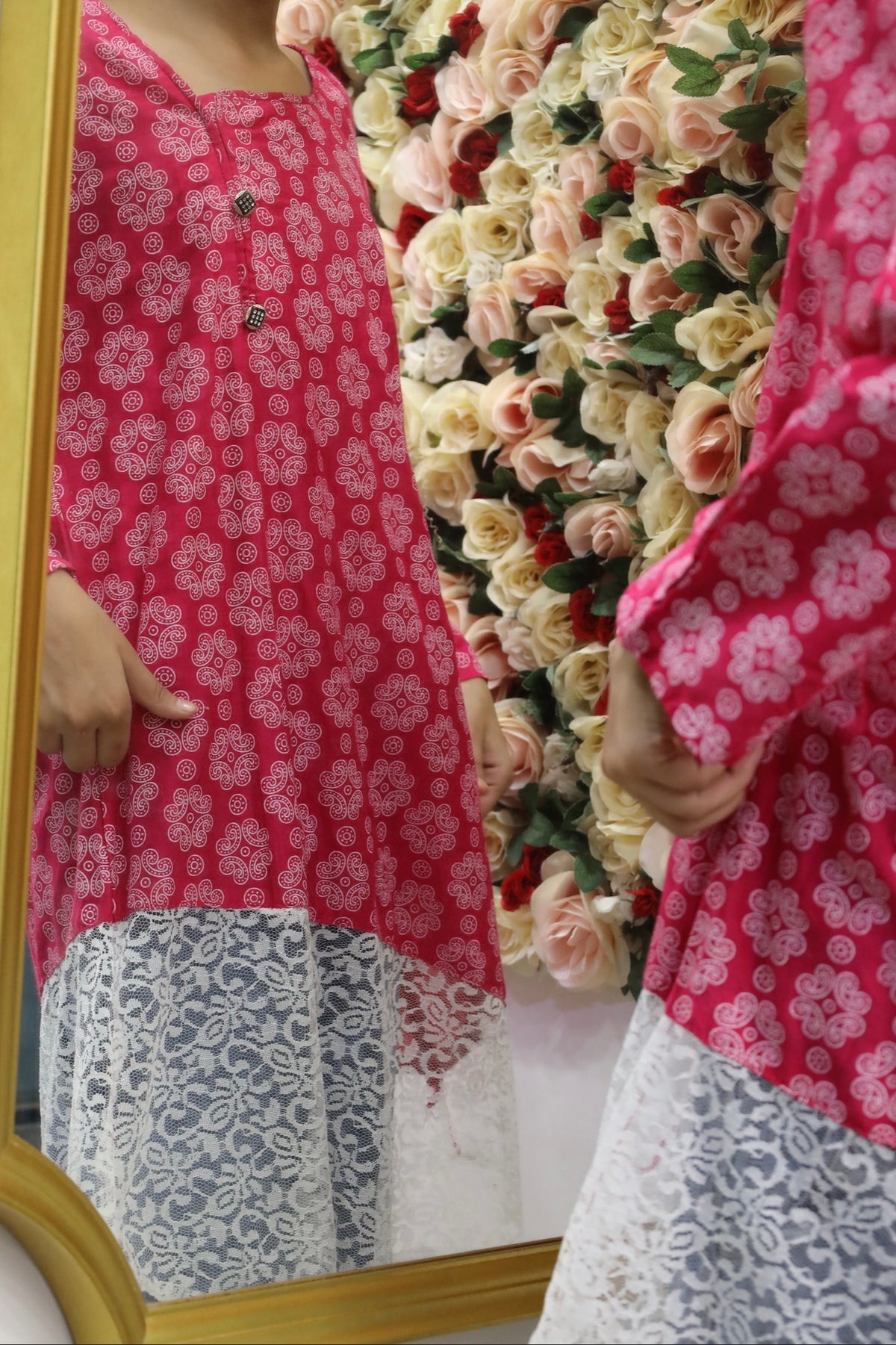 Chic Pink Printed Kurti