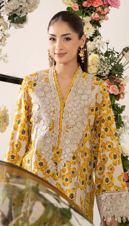 3 Piece Stitched Embroidered Lawn Suit | MPT-2606-A
