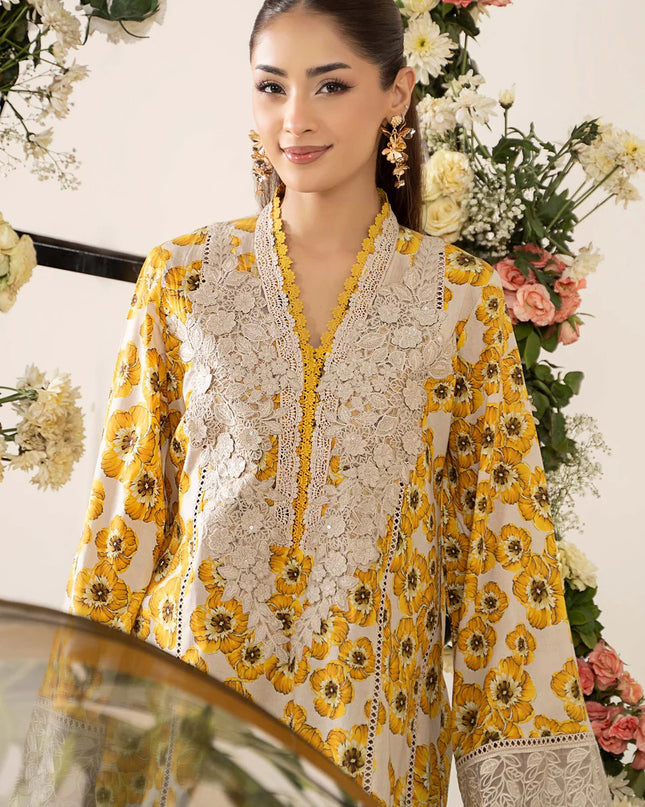 3 Piece Stitched Embroidered Lawn Suit | MPT-2606-A