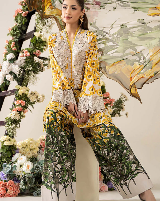 3 Piece Stitched Embroidered Lawn Suit | MPT-2606-A