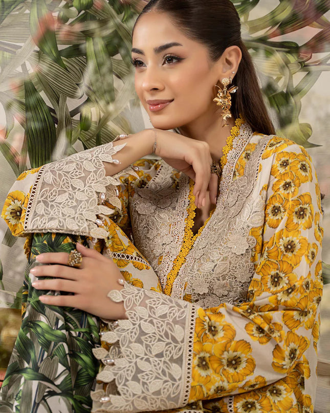 3 Piece Stitched Embroidered Lawn Suit | MPT-2606-A