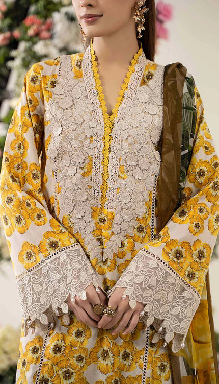 3 Piece Stitched Embroidered Lawn Suit | MPT-2606-A