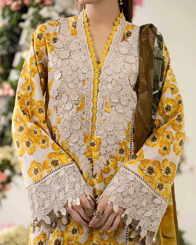 3 Piece Stitched Embroidered Lawn Suit | MPT-2606-A