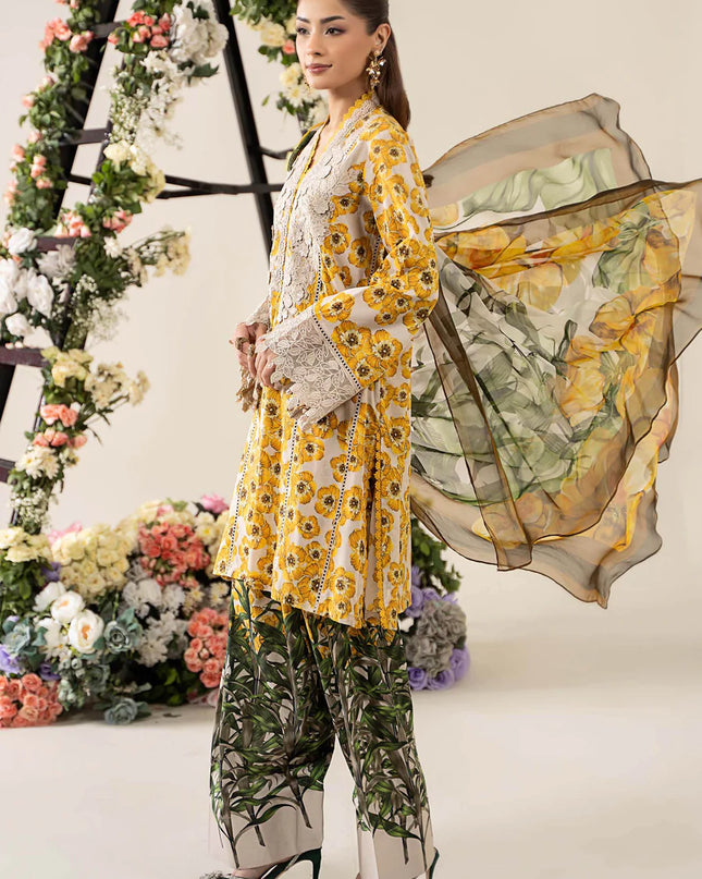 3 Piece Stitched Embroidered Lawn Suit | MPT-2606-A