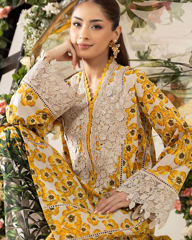3 Piece Stitched Embroidered Lawn Suit | MPT-2606-A