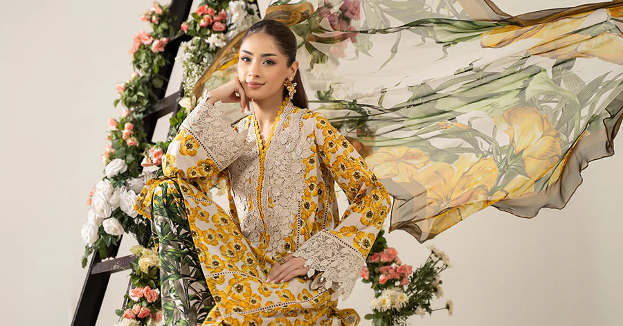 3 Piece Stitched Embroidered Lawn Suit | MPT-2606-A