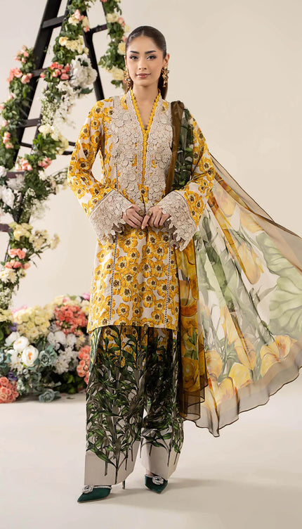 3 Piece Stitched Embroidered Lawn Suit | MPT-2606-A