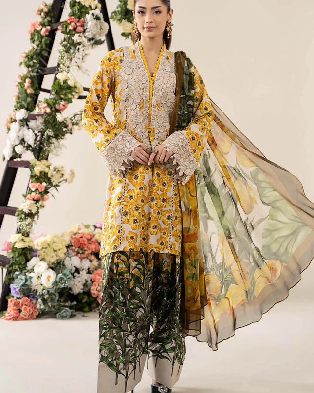3 Piece Stitched Embroidered Lawn Suit | MPT-2606-A