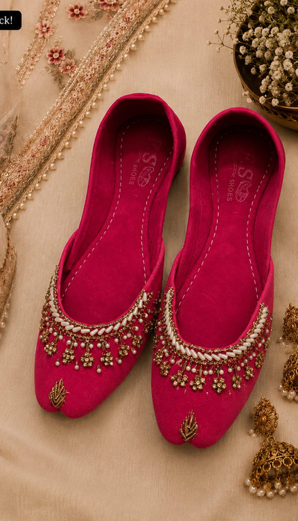 Hot pink Khussa