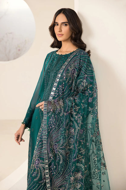 Embroidered Chiffon Sea Blue