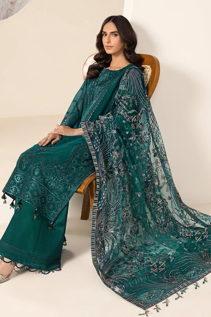 Embroidered Chiffon Sea Blue