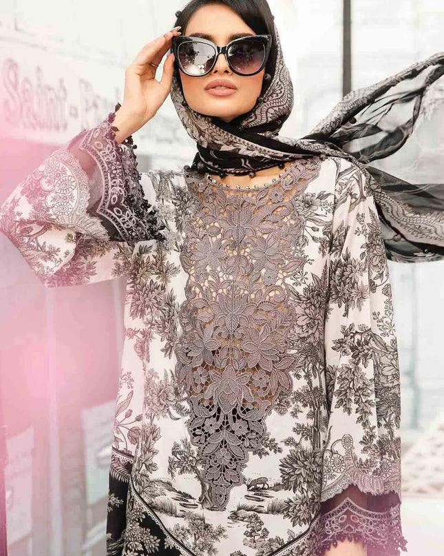 3 Piece Stitched Embroidered Lawn Suit | MPT-2608-B