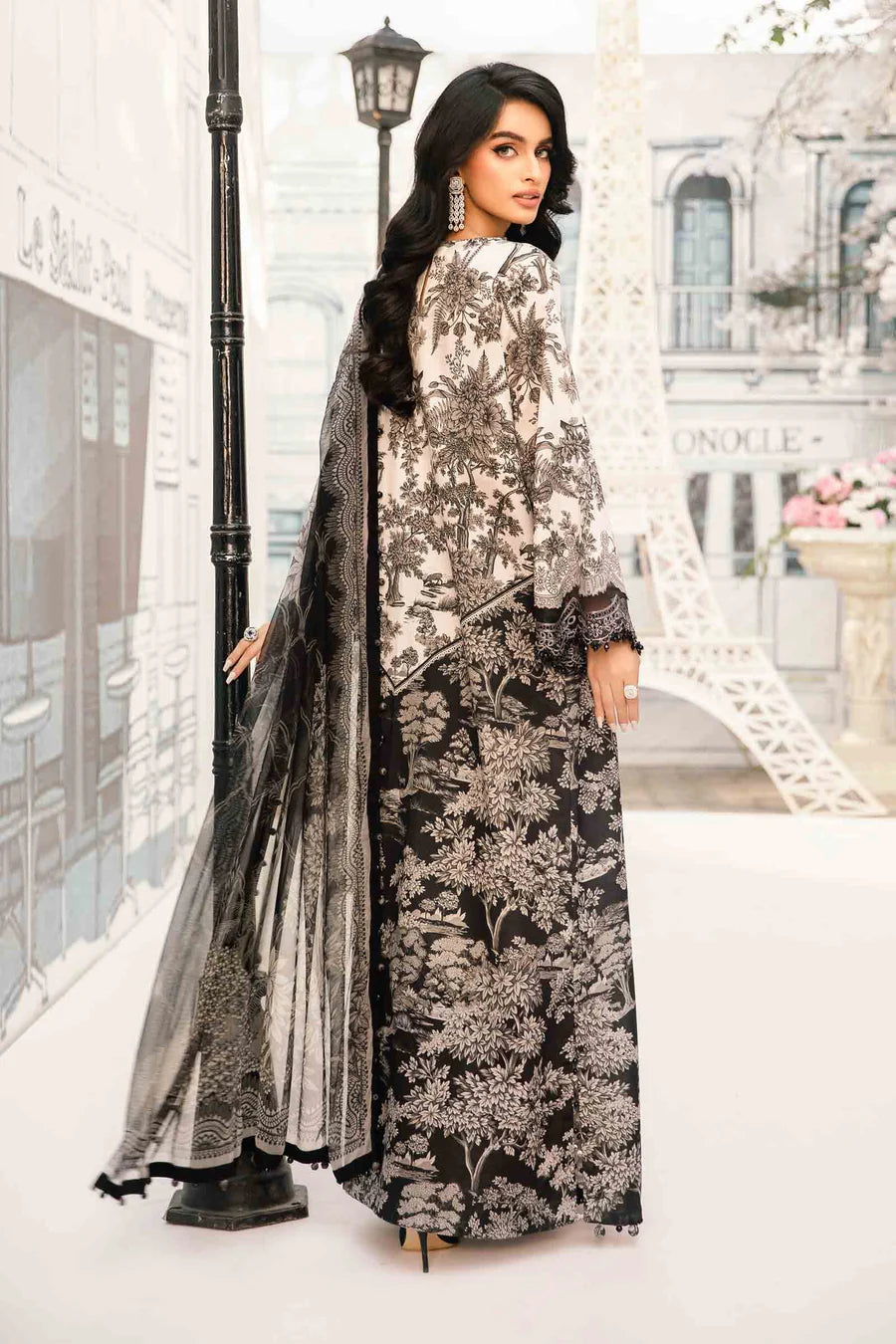 3 Piece Stitched Embroidered Lawn Suit | MPT-2608-B