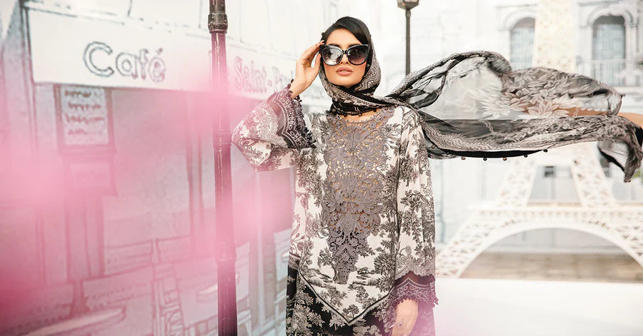 3 Piece Stitched Embroidered Lawn Suit | MPT-2608-B
