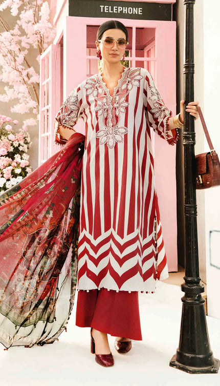 3 Piece Stitched Embroidered Lawn Suit | MPT-2609-A