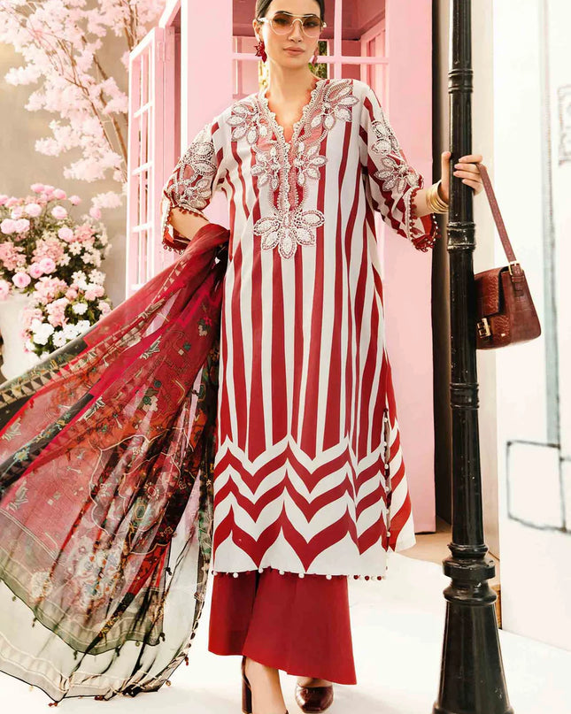3 Piece Stitched Embroidered Lawn Suit | MPT-2609-A