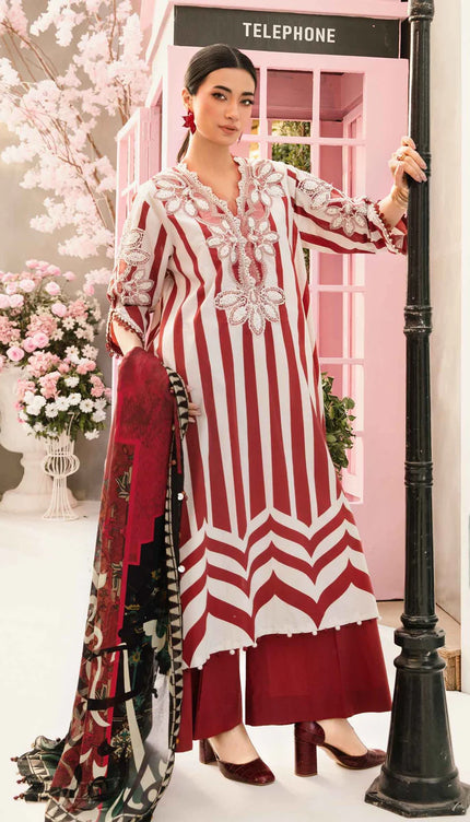 3 Piece Stitched Embroidered Lawn Suit | MPT-2609-A