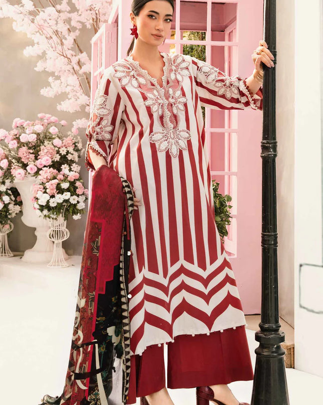 3 Piece Stitched Embroidered Lawn Suit | MPT-2609-A