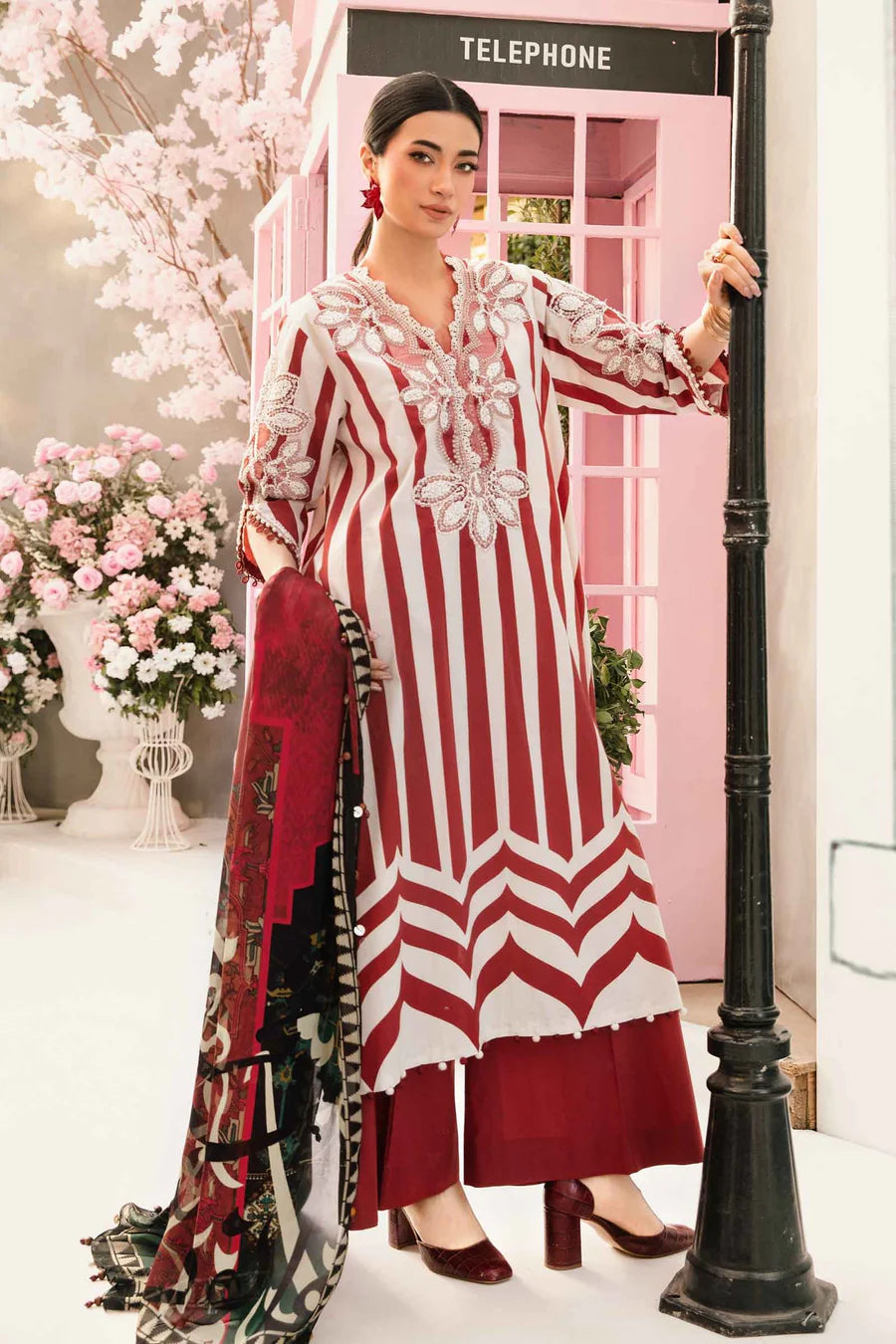 3 Piece Stitched Embroidered Lawn Suit | MPT-2609-A