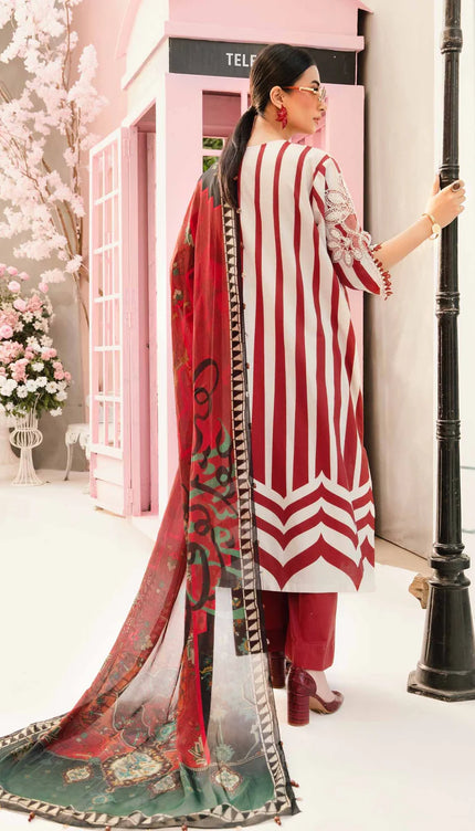 3 Piece Stitched Embroidered Lawn Suit | MPT-2609-A